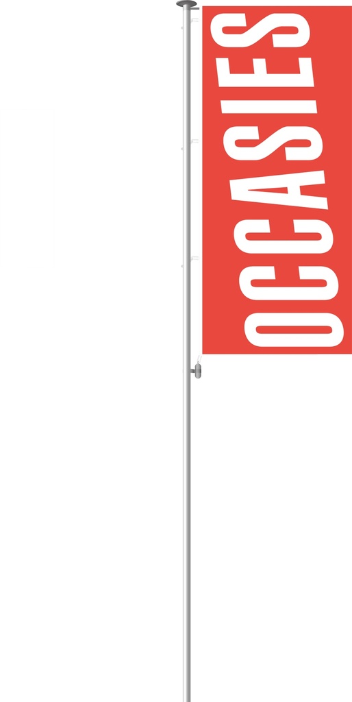 Occasies vlag 300 x 120 cm - Schets Rood
