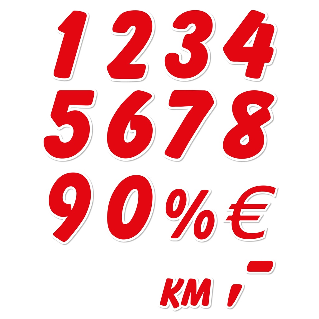 Herbruikbare cijfers en symbolen - 10 x 17 cm