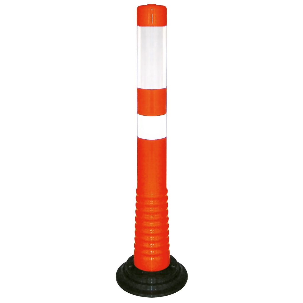Poteau de signalisation 75cm &quot;Elasto&quot; à coller - Orange/Blanc