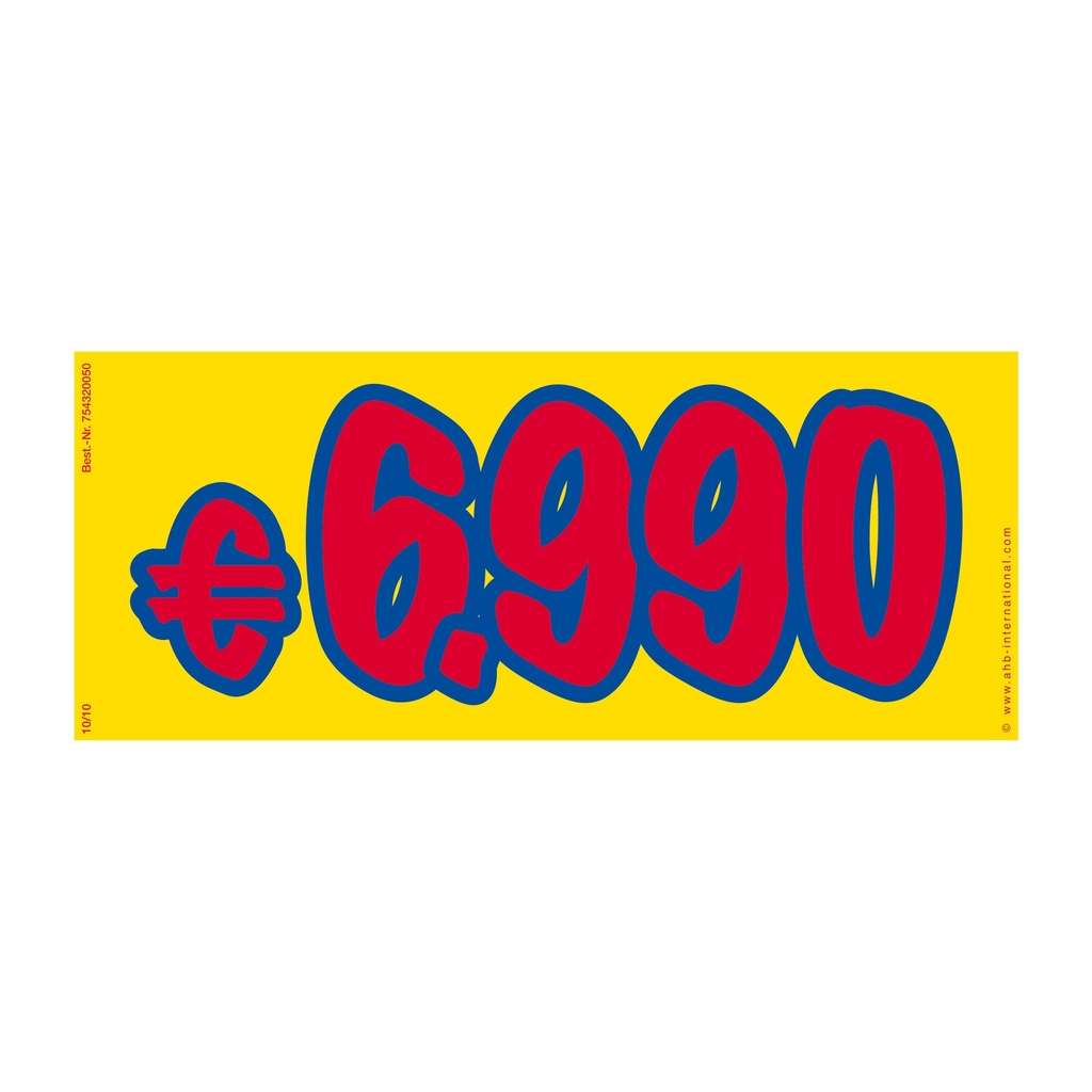 Sticker Prijs Giallo € 6990 - 34 x 14 cm
