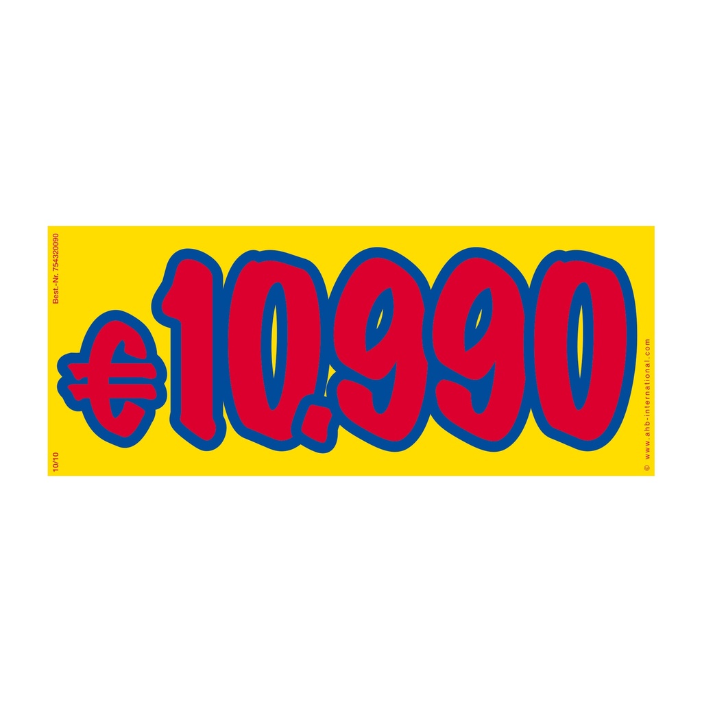 Sticker Prijs Giallo €10.990 - 34 x 14 cm