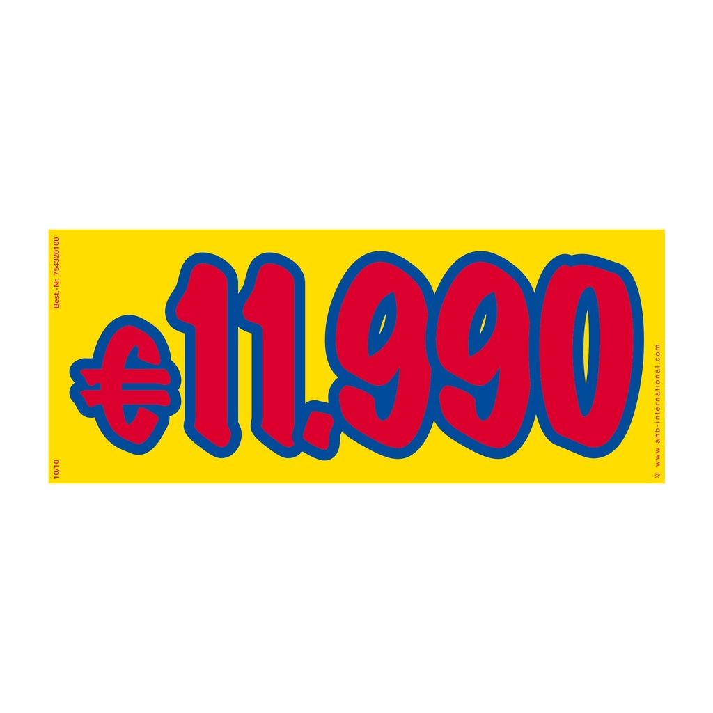 Sticker Prijs Giallo €11.990 - 34 x 14 cm