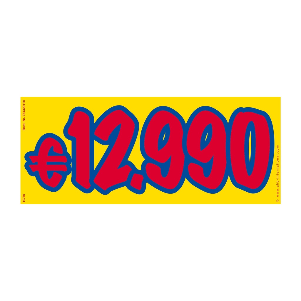 Sticker Prijs Giallo € 12.990 - 34 x 14 cm