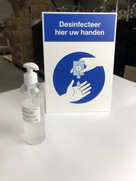 [NLG001NL] Standaard in Polystyreen - Desinfecteer hier je handen