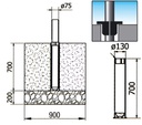 Mât en aluminium de 7,80m avec potence rotative de 120 cm