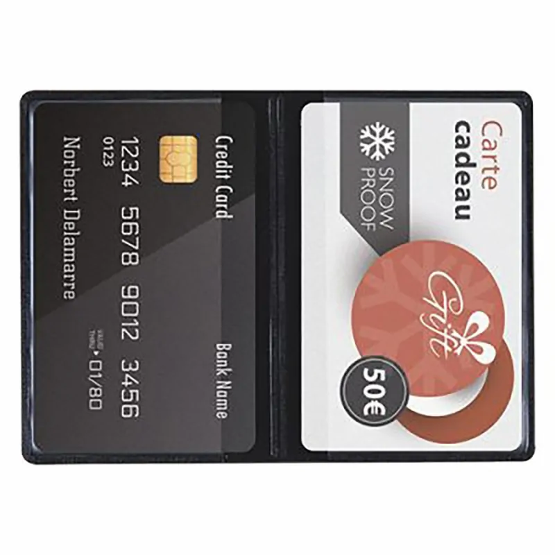 Étui 2 cartes de crédit en PVC avec marquage personnalisé