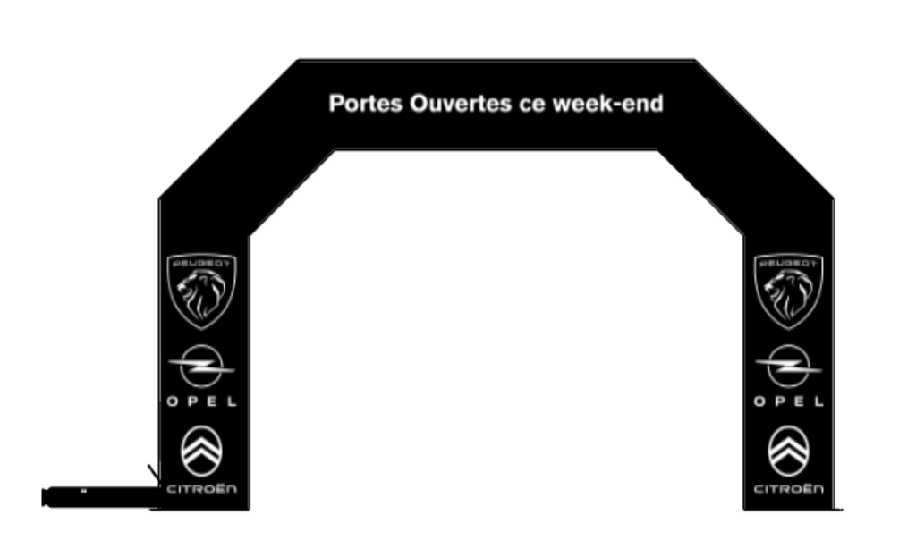 Arche publicitaire gonflable en polyester 9 x 6 m - CLARENS Automobiles