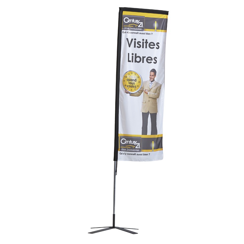 Beach flag 250 x 85 cm avec marquage personnalisé
