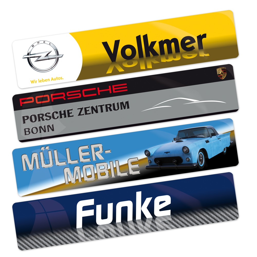 Nummerplaten met uw logo, tekst of reclame in Acryl