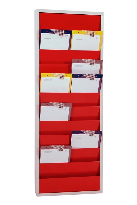 Dubbel planningsbord in metaal voor A4 mappen - Blauw/Rood