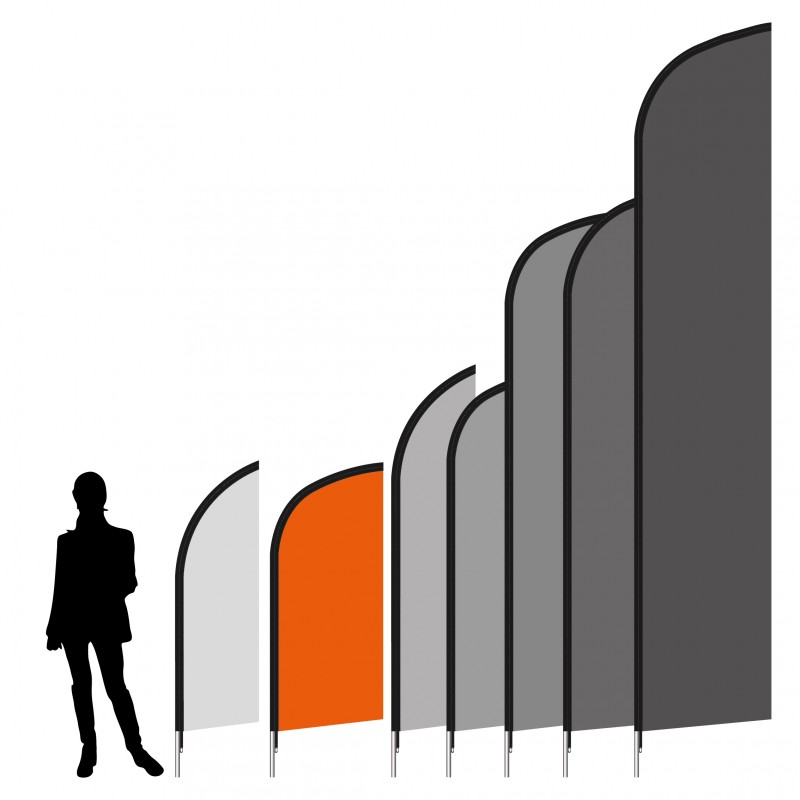 Beach flag 170 x 70 cm met opdruk