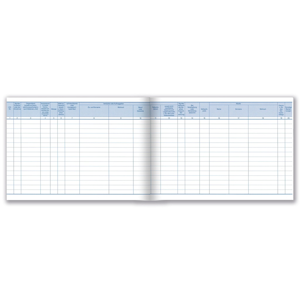 Carnet d'entrée et de sortie pour véhicule d'occasion (DE)