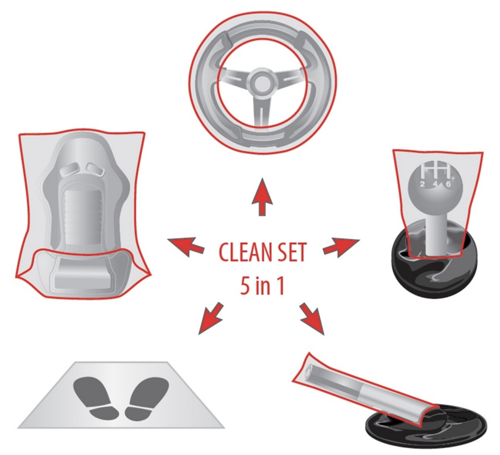 Ensemble de 5 outils de protection pour voiture x100