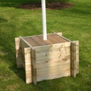 Houten kist voor cilindrische glasvezel mobiele mast (Ø60mm)