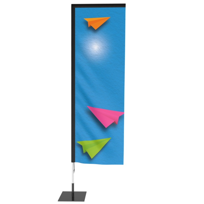 Beach flag 370 x 85 cm met opdruk