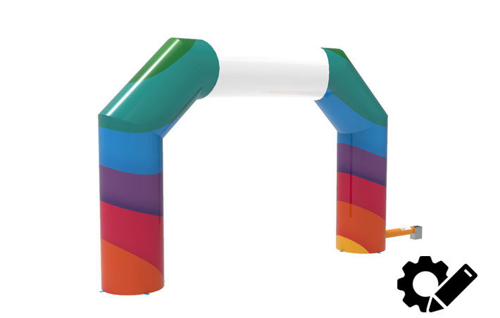 Arche publicitaire gonflable en polyester avec marquage personnalisé