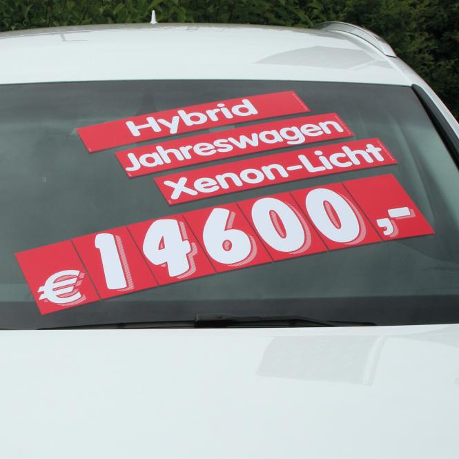 Chiffres et symboles adhésifs America - 19 x 11 cm - Rouge et blanc