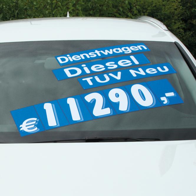 Chiffres et symboles adhésifs America - 19 x 11 cm - Bleu - Blanc