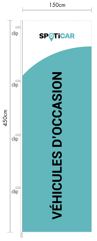 Vlag 150 x 450 cm - Spoticar