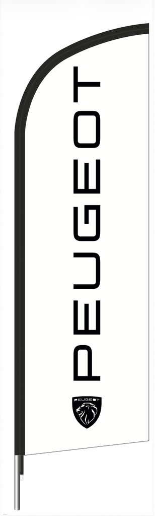 Beach flag 230 x 70 cm - Peugeot fond blanc