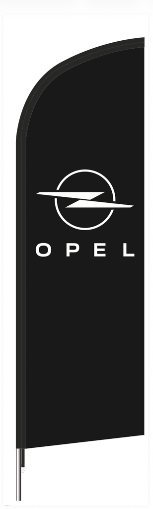 Beach flag 230 x 70 cm - Opel zwarte achtergrond