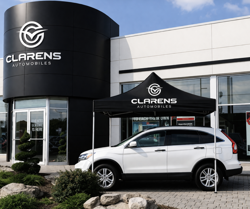 Tente pliante 3,0 x 3,0 m avec impression personnalisée - Clarens Automobile
