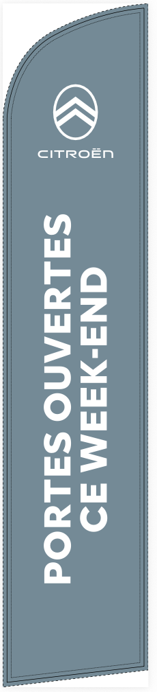 Beach flag 330 x 70 cm - Citroën Portes ouvertes ce week-end grijze achtergrond
