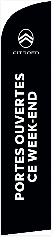 Beach flag 330 x 70 cm - Citroën Portes ouvertes ce week-end zwarte achtergrond