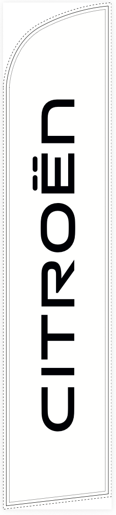 Beach flag 330 x 70 cm - Citroën witte achtergrond