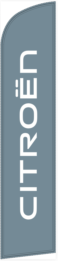 Beach flag 330 x 70 cm - Citroën grijze achtergrond