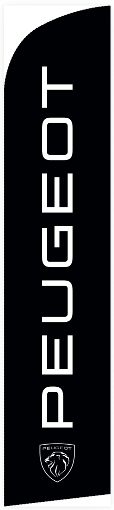 Beach flag 330 x 70 cm - Peugeot fond noir