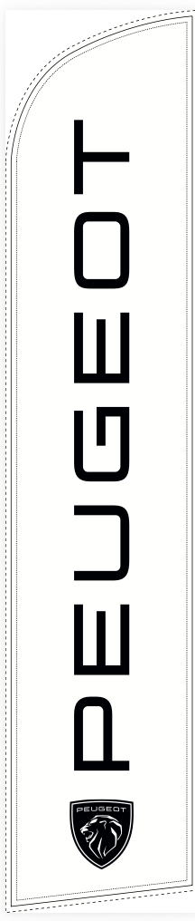 Beach flag 330 x 70 cm - Peugeot fond blanc