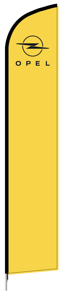 Beach flag 450 x 85 cm - Opel gele achtergrond
