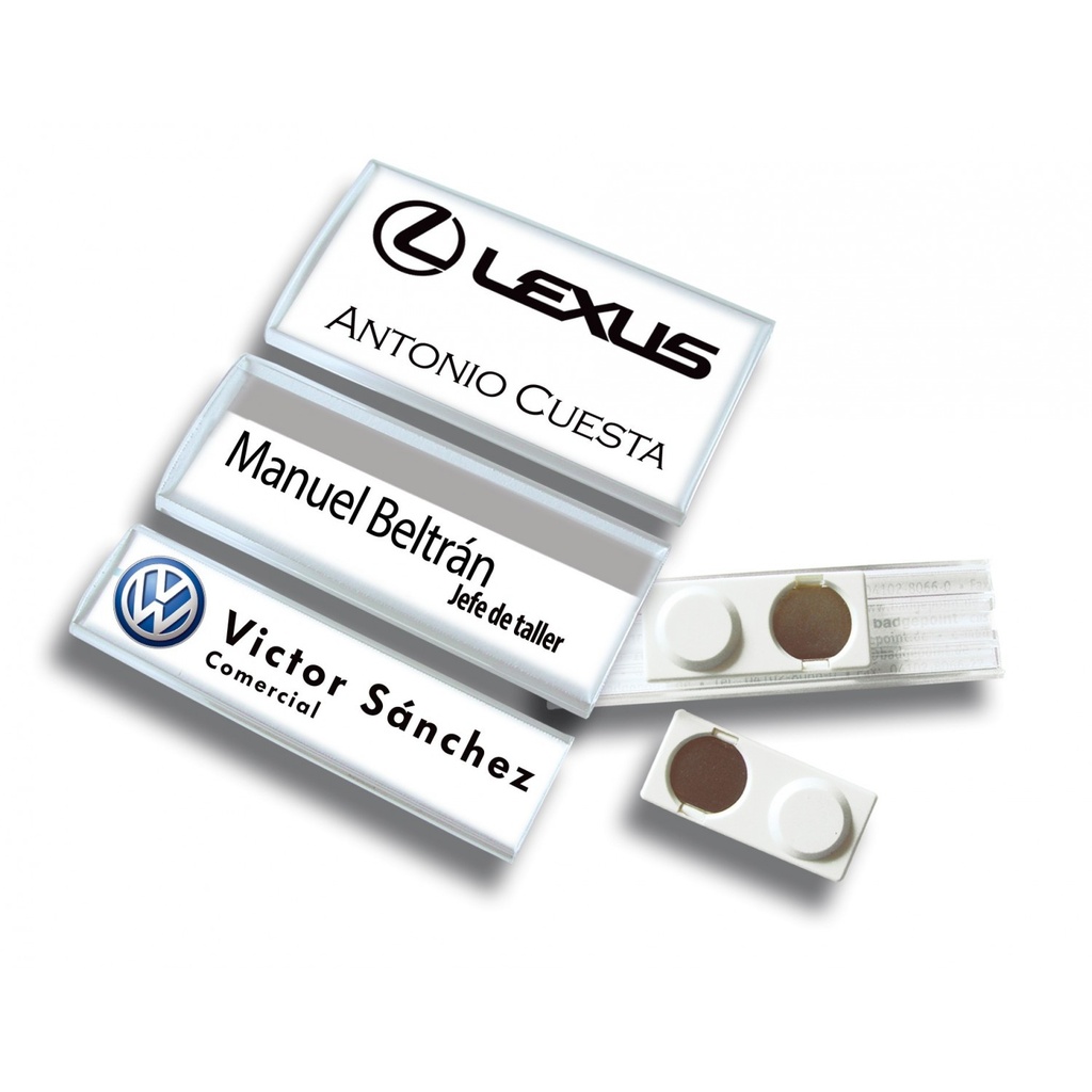 Magnetische naam badges in acryl