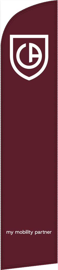 Beach flag 330 x 70 cm met zeefdrukopdruk - CAR Avenue Blason Burgundy