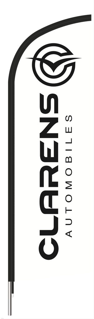 Beach flag 230 x 70 cm - CLARENS witte achtergrond