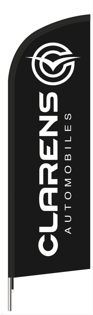 Beach flag 230 x 70 cm - CLARENS fond noir