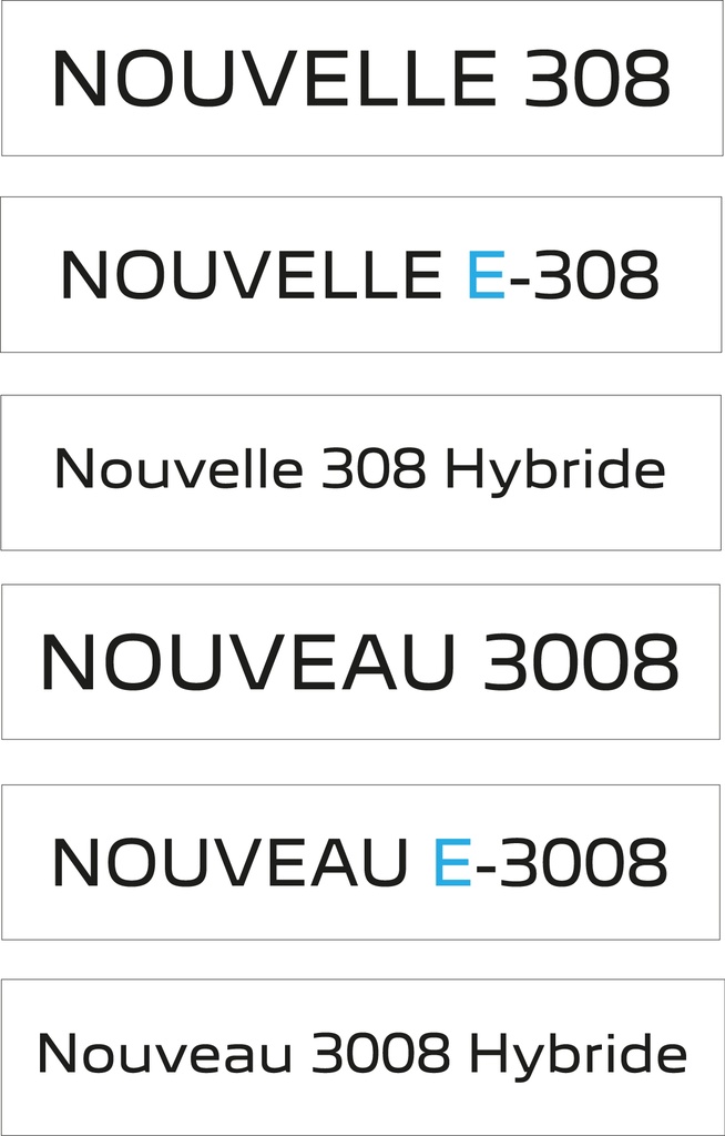 Cache-plaques en PVC de 1mm d'épaisseur pour l'intérieur - Peugeot 308 & 3008