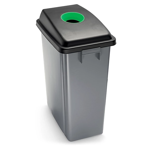 Couvercle vert pour poubelle de tri plastique 60 litres