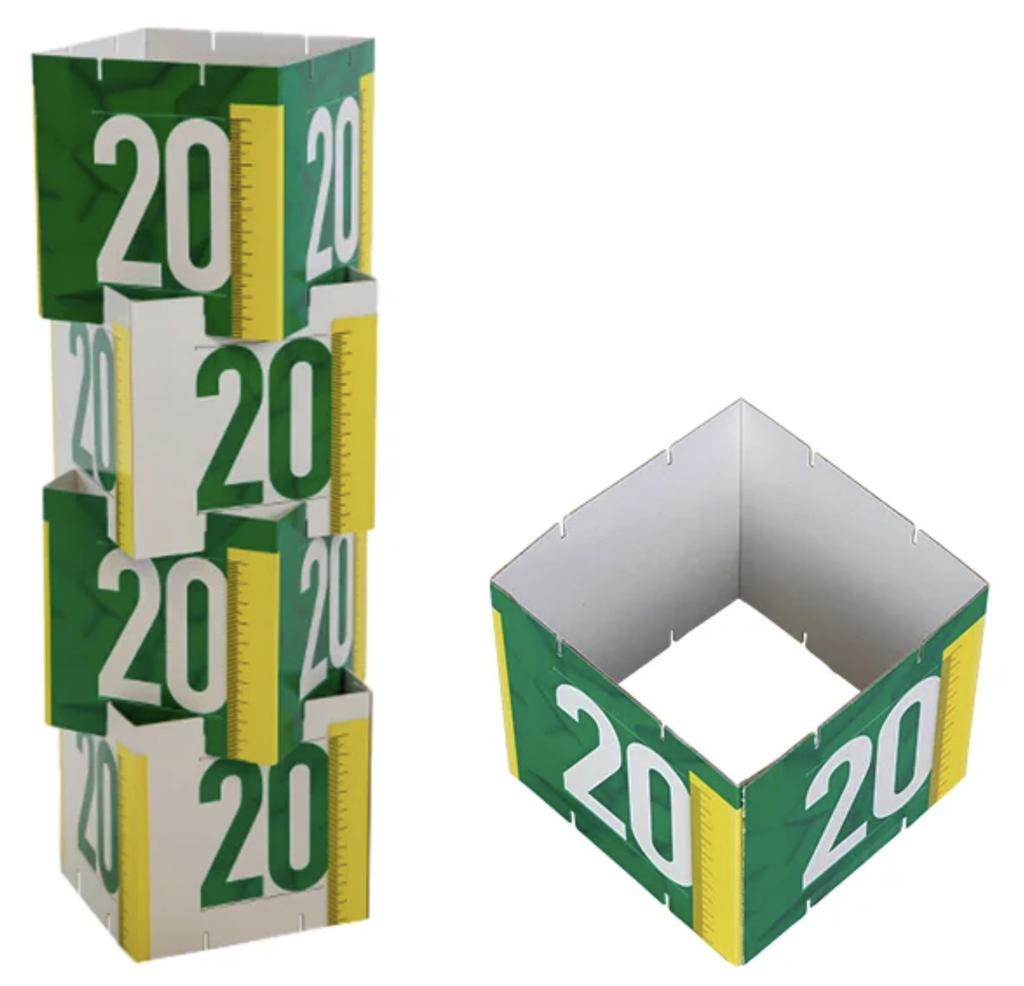 Cubes de présentation empilables en carton imprimé | Set de 4 cubes
