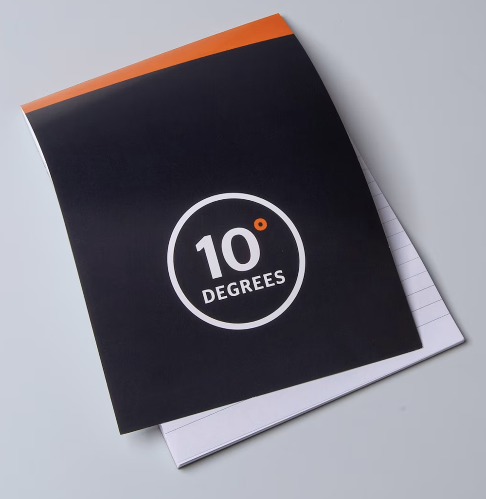 Gelijmde notitieblokken met gepersonaliseerde dekblad x50