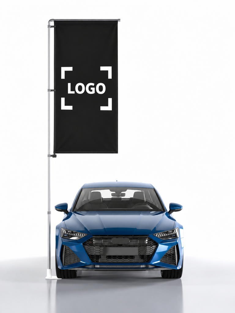 Mât de parking en aluminium de 4 m avec potence rotative de 95 cm et pied Autocal en résine