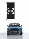 Mât de parking en aluminium de 4 m avec potence rotative de 95 cm et pied Autocal en résine