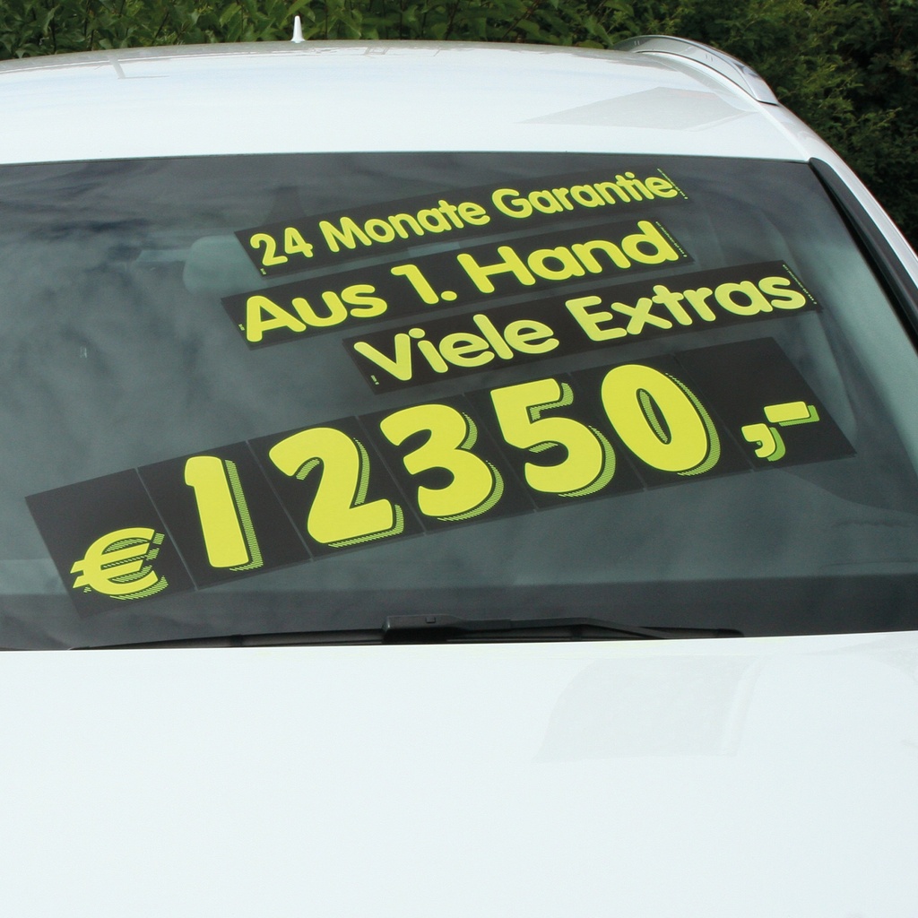 Chiffres et symboles adhésifs America - 19 x 11 cm -Noir - Jaune