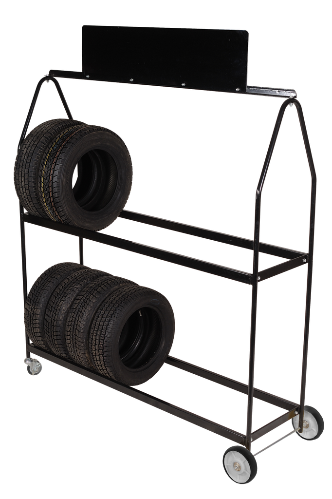 Présentoir à pneus sur roulettes
