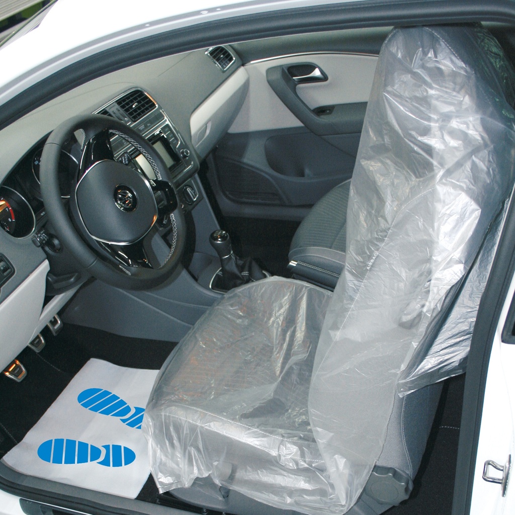 Housses de protection de siège 13µ à usage unique, rouleau de 500 pièces