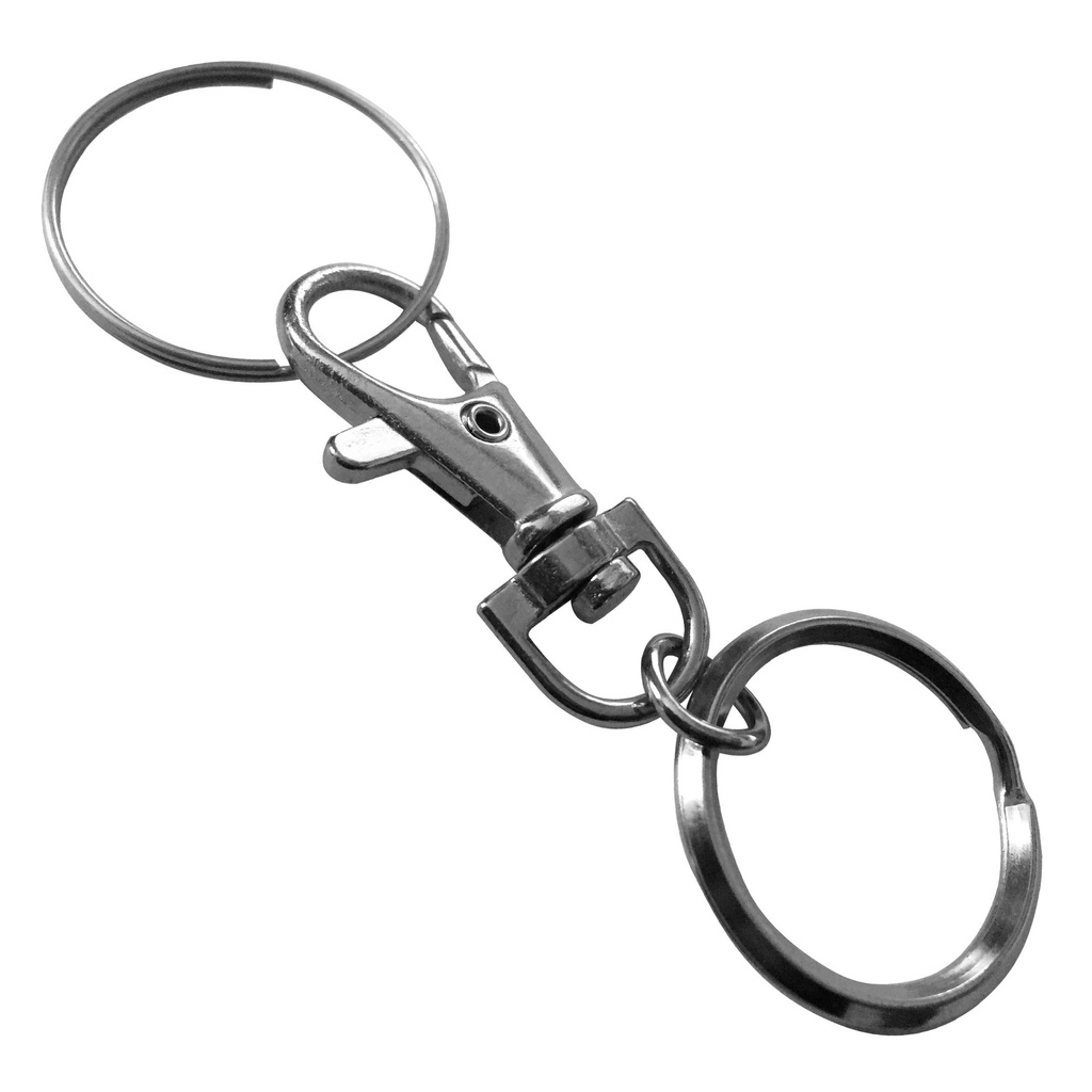 Musketonhaak met 2 sleutelringen x10