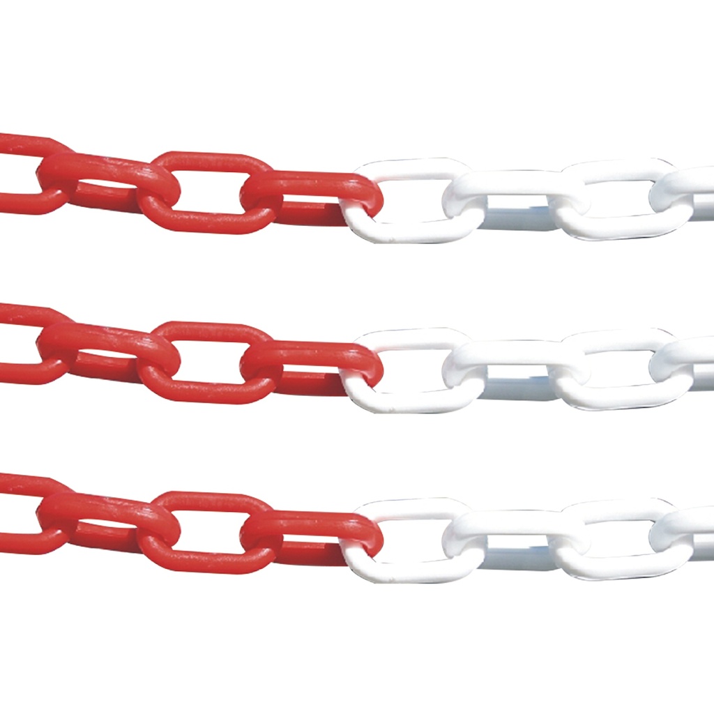 Chaîne en plastique 1 m - Rouge et blanc