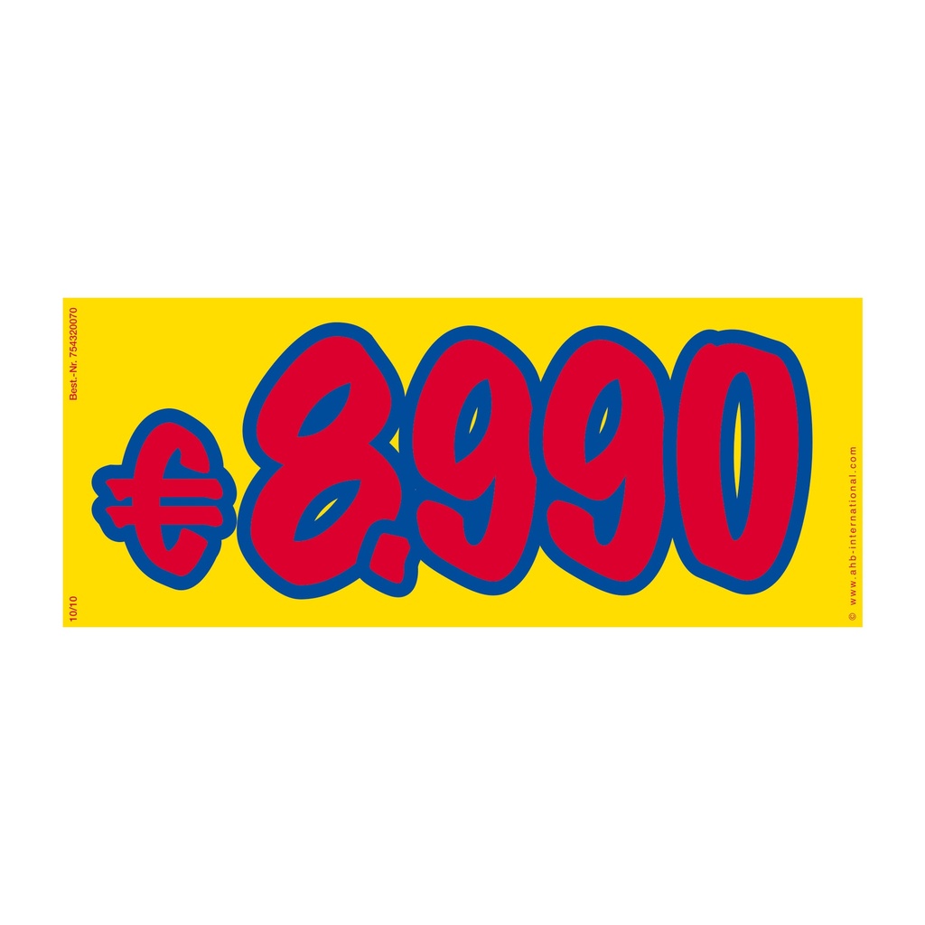 Sticker Prijs Giallo € 8990 - 34 x 14 cm