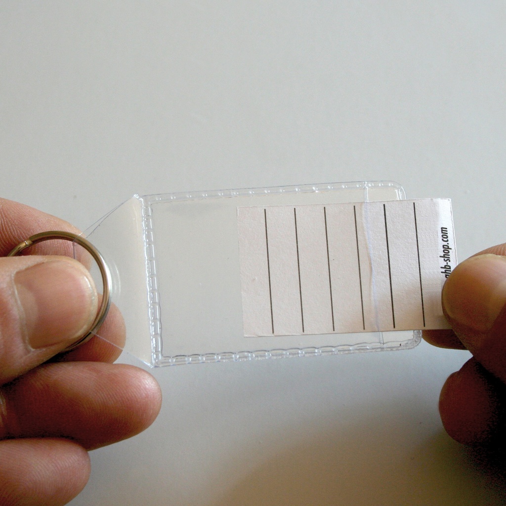 Porte-clés blancs en PVC 68 x 35 mm x100